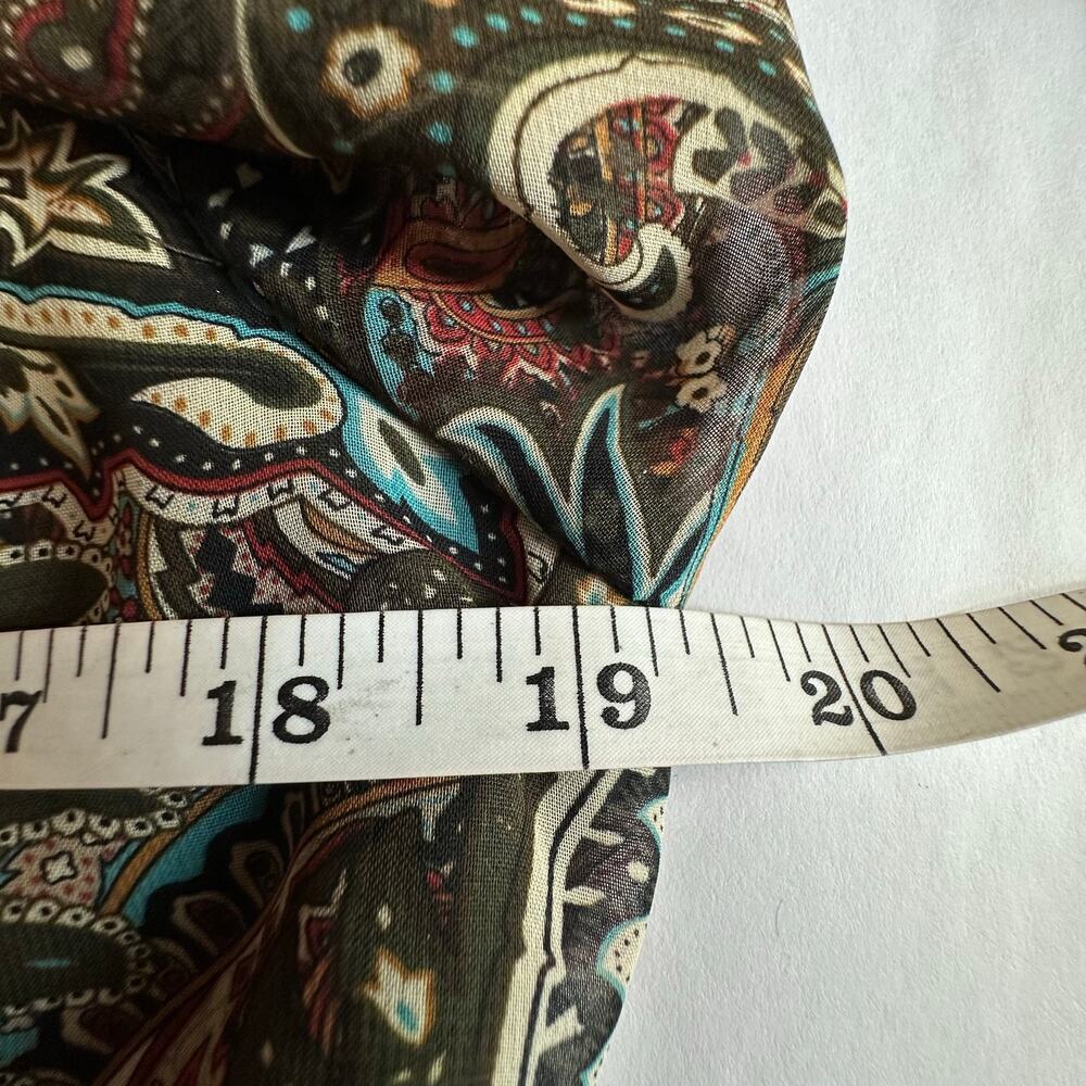 Fall Paisley Dress Women’s 8 Long Sleeve Brown Teal Rust Boho Aesthetic Midi - Picture 11 of 11